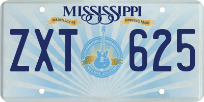 MS license plate ZXT625