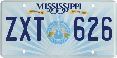 MS license plate ZXT626