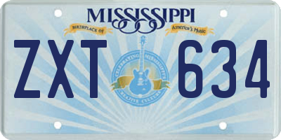 MS license plate ZXT634
