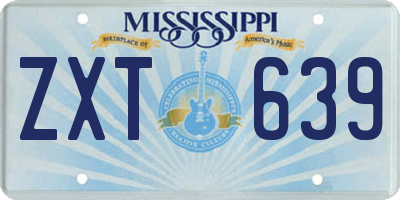 MS license plate ZXT639