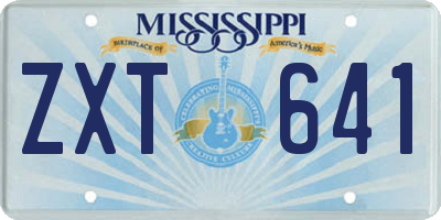 MS license plate ZXT641