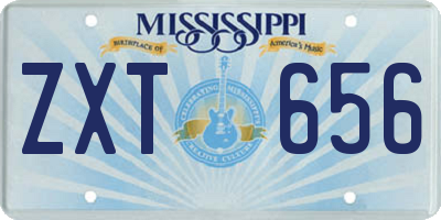 MS license plate ZXT656