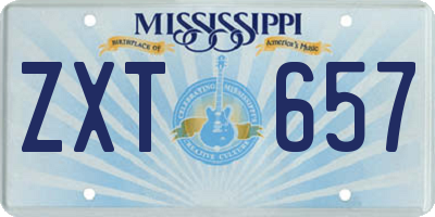 MS license plate ZXT657