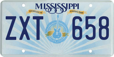 MS license plate ZXT658