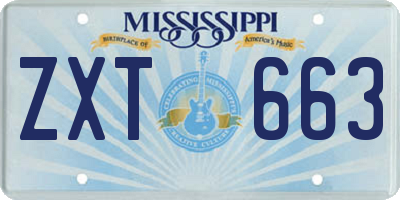 MS license plate ZXT663