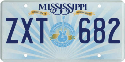 MS license plate ZXT682