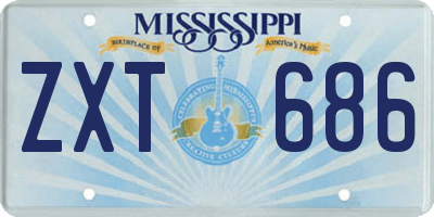 MS license plate ZXT686