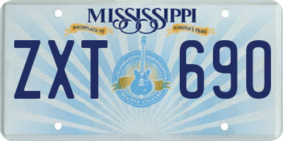 MS license plate ZXT690