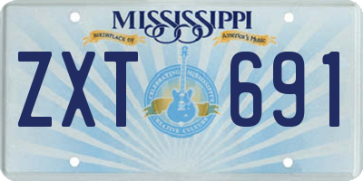 MS license plate ZXT691