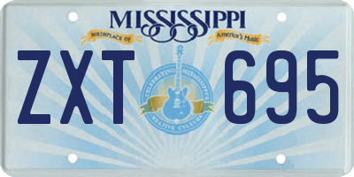 MS license plate ZXT695