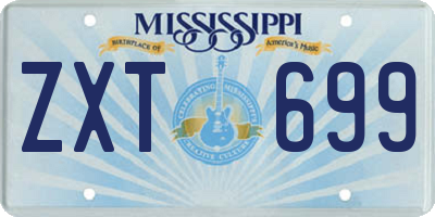 MS license plate ZXT699