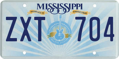 MS license plate ZXT704
