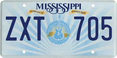 MS license plate ZXT705