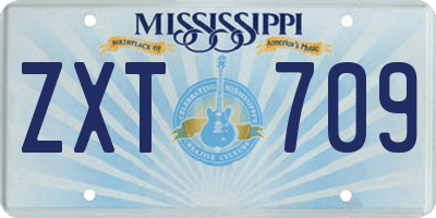 MS license plate ZXT709