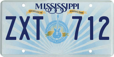 MS license plate ZXT712