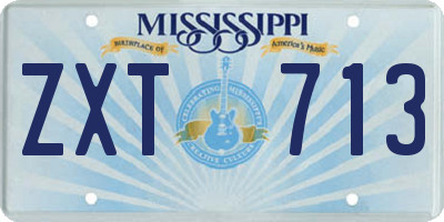 MS license plate ZXT713