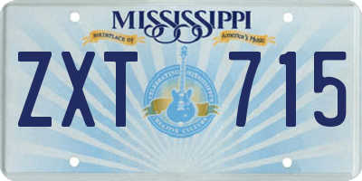 MS license plate ZXT715