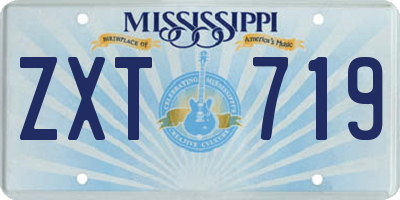 MS license plate ZXT719