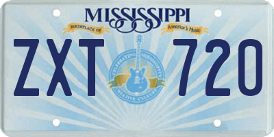 MS license plate ZXT720