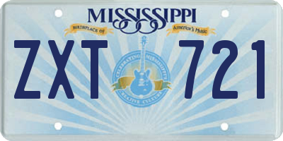 MS license plate ZXT721