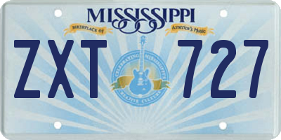 MS license plate ZXT727