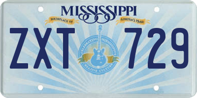 MS license plate ZXT729