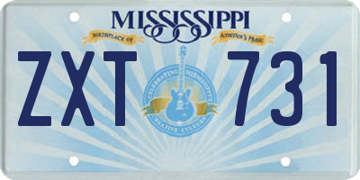 MS license plate ZXT731