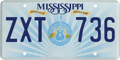 MS license plate ZXT736