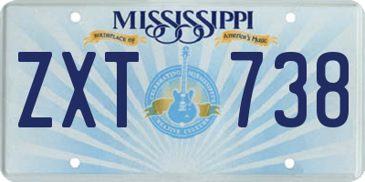 MS license plate ZXT738