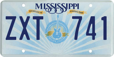 MS license plate ZXT741