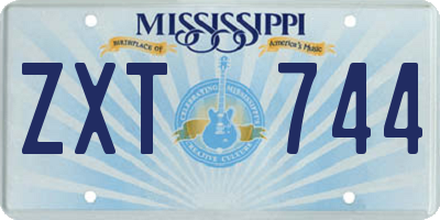 MS license plate ZXT744