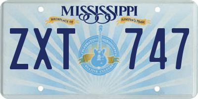 MS license plate ZXT747