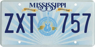 MS license plate ZXT757