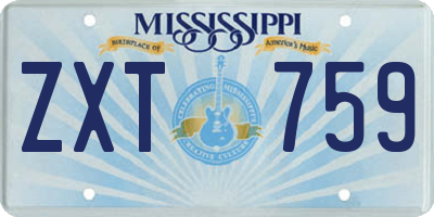MS license plate ZXT759