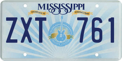 MS license plate ZXT761