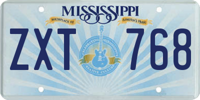 MS license plate ZXT768