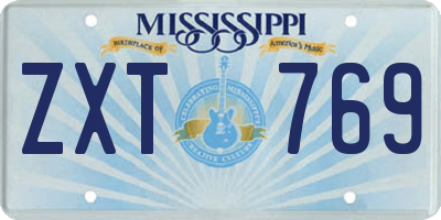 MS license plate ZXT769