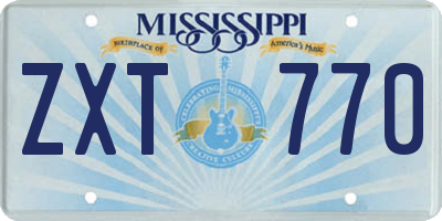 MS license plate ZXT770