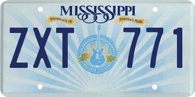 MS license plate ZXT771