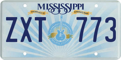 MS license plate ZXT773