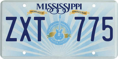 MS license plate ZXT775