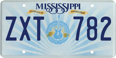 MS license plate ZXT782