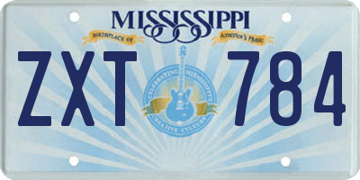 MS license plate ZXT784