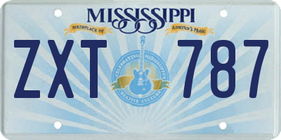 MS license plate ZXT787