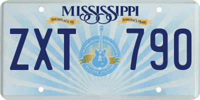 MS license plate ZXT790