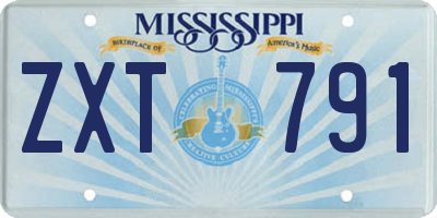 MS license plate ZXT791