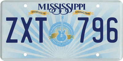 MS license plate ZXT796