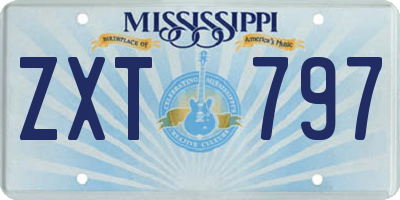 MS license plate ZXT797