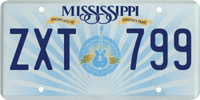 MS license plate ZXT799