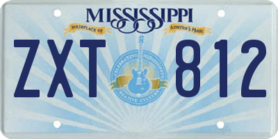 MS license plate ZXT812